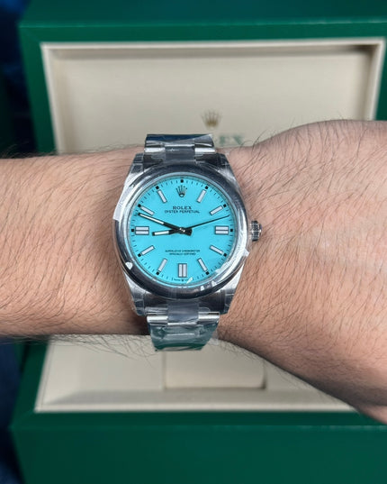 ROLEX OYSTER PERPETUAL 36MM SUIZO - FONDO AZUL TURQUESA