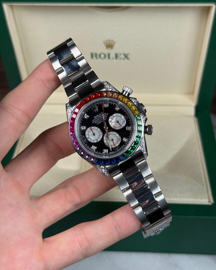 ROLEX DAYTONA RAINBOW PLATEADO