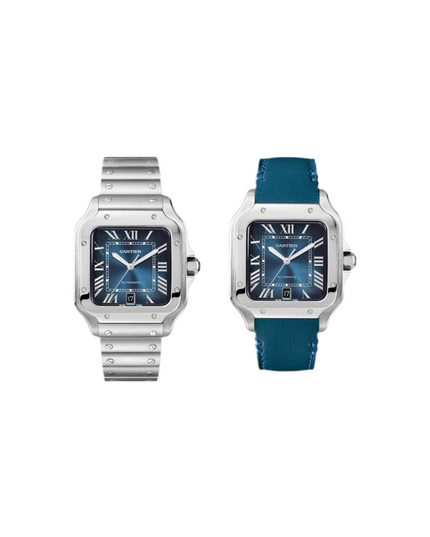 CARTIER SANTOS SUIZO DOBLE EXTENSIBLE - FONDO AZUL
