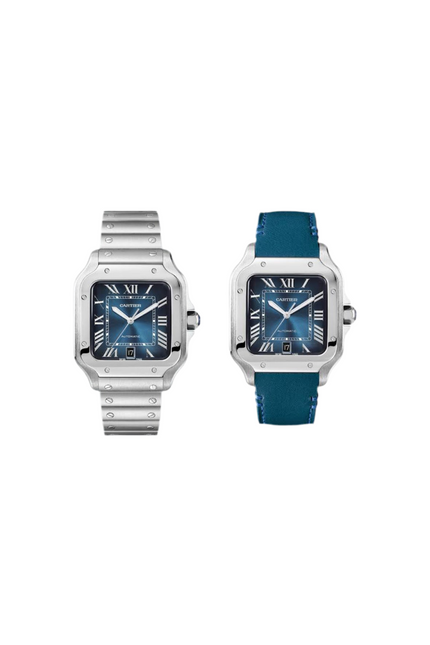 CARTIER SANTOS SUIZO DOBLE EXTENSIBLE - FONDO AZUL