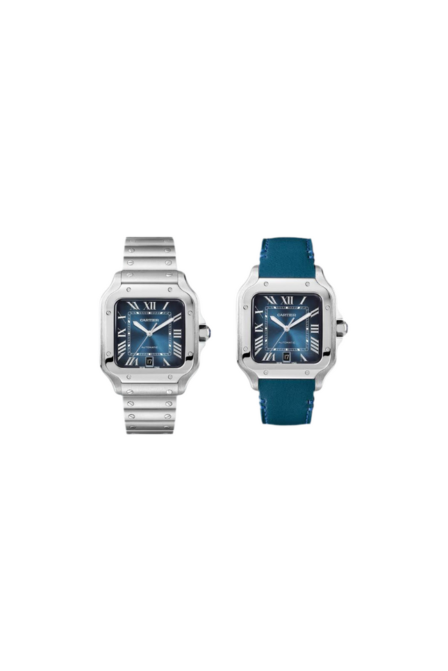 CARTIER SANTOS SUIZO DOBLE EXTENSIBLE - FONDO AZUL