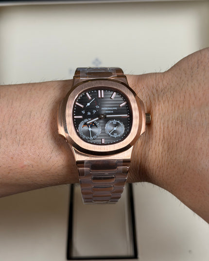 PATEK PHILIPPE NAUTILUS MOON PHASE ROSEGOLD