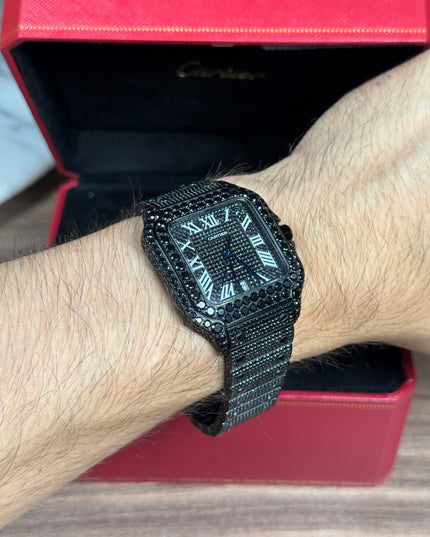CARTIER SANTOS FULL ICE NEGRO SUIZO