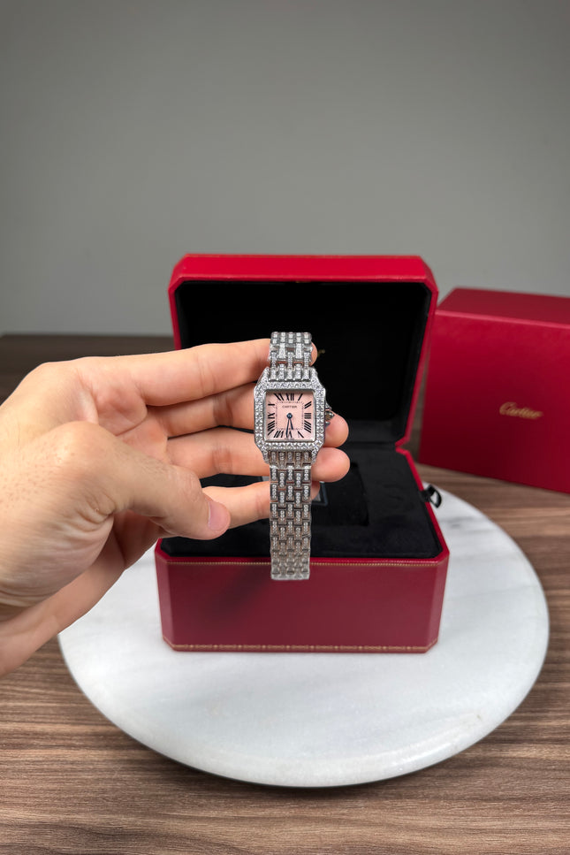 CARTIER SANTOS DEMOISELLE - FONDO ROSA