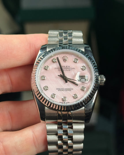ROLEX DATEJUST  - DIAMANTES FONDO ROSA