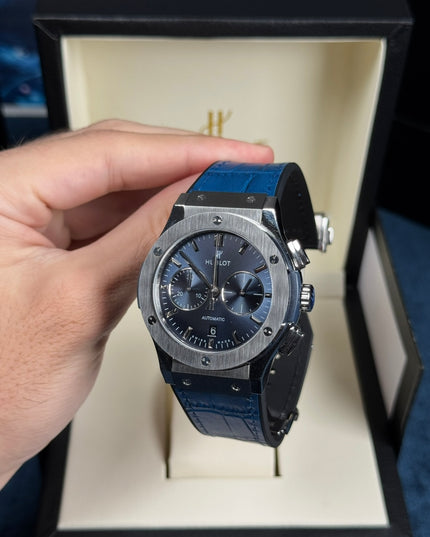 HUBLOT CRONO CLASSIC FUSION - AZUL PLATEADO