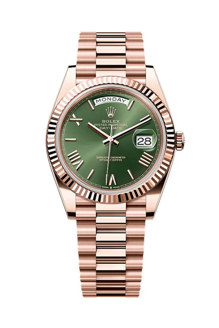 ROLEX DAY-DATE 40 SUIZO - ROSE GOLD FONDO VERDE