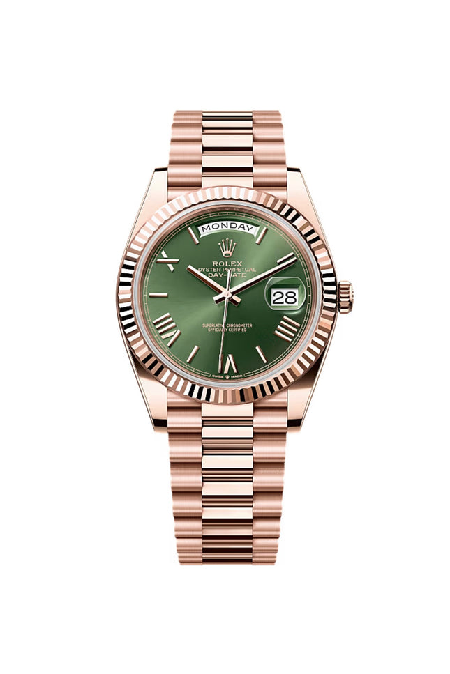 ROLEX DAY-DATE 40 SUIZO - ROSE GOLD FONDO VERDE