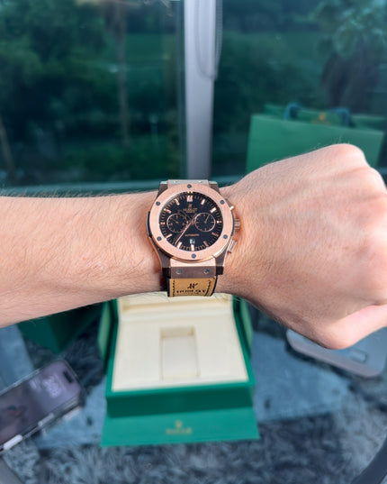 HUBLOT CRONO CLASSIC FUSION - NEGRO EXTENSIBLE GAMUZA CAMEL