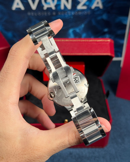 CARTIER BALLON BLEU SUIZO DOBLE EXTENSIBLE - FONDO BLANCO