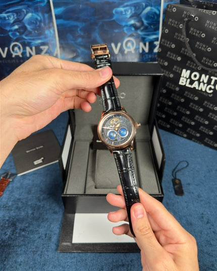 MONTBLANC TOURBILLON CYLINDRIQUE GEOSPHERES VASCO DA GAMA BLACK DIAL