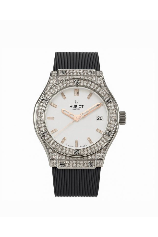 HUBLOT CLASSIC FUSION DAMA - DIAMANTES FONDO BLANCO