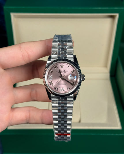 ROLEX DATEJUST DAMA 36MM ROSA SUIZO DIAMANTES