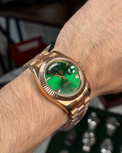 ROLEX DAY DATE ROSEGOLD - FONDO VERDE