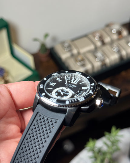 CARTIER DIVER AUTOMATIC - NEGRO CON PLATA