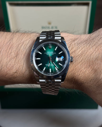 ROLEX DATEJUST 41 WIMBLEDON GREEN DIAL SUIZO
