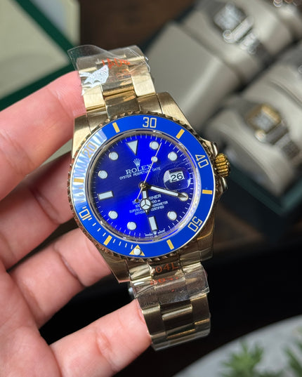 ROLEX SUBMARINER DORADO FONDO AZUL