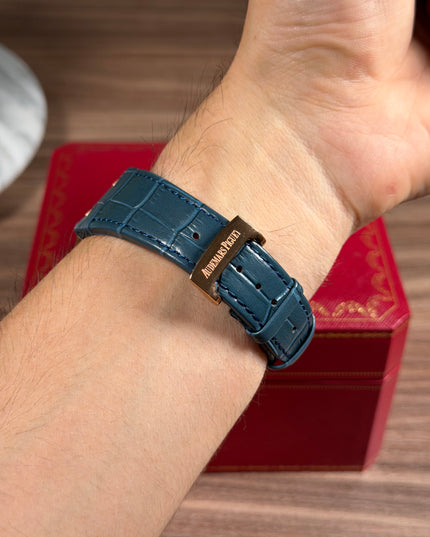 AUDEMARS PIGUET ROYAL OAK PIEL AZUL ROSE GOLD