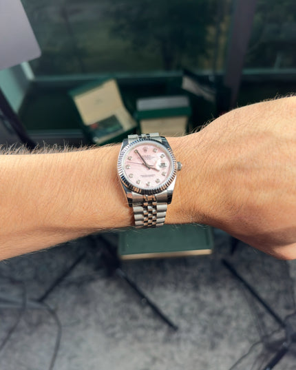 ROLEX DATEJUST  - DIAMANTES FONDO ROSA