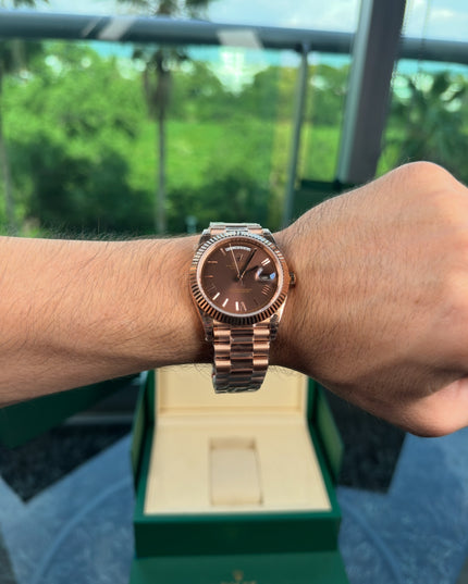 ROLEX DAY-DATE SUIZO - CAFÉ