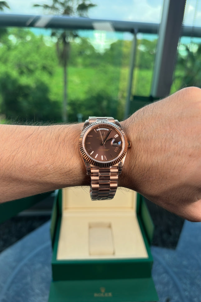 ROLEX DAY-DATE SUIZO - CAFÉ