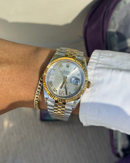 ROLEX DATEJUST DAMA 36MM BLANCO SUIZO DIAMANTES