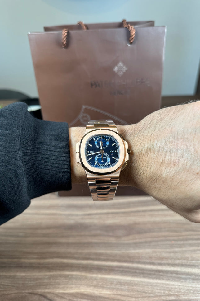 PATEK PHILIPPE NAUTILUS SUIZO - ROSE GOLD TRAVEL TIME