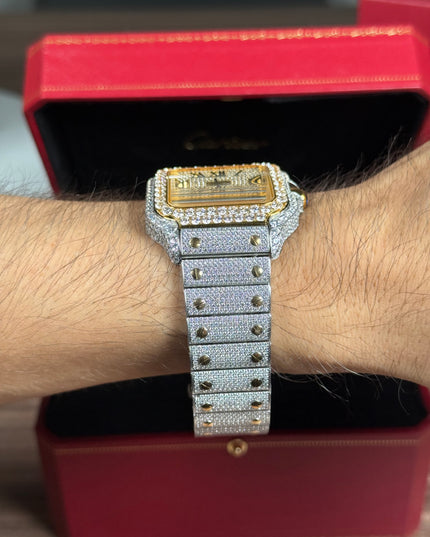 CARTIER SANTOS FULL ICE BICOLOR SUIZO