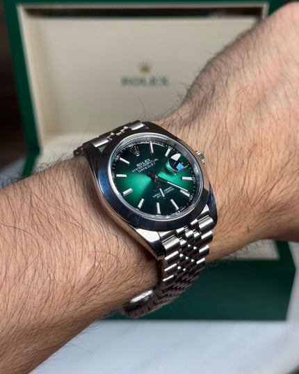 ROLEX DATEJUST 41 WIMBLEDON GREEN DIAL SUIZO