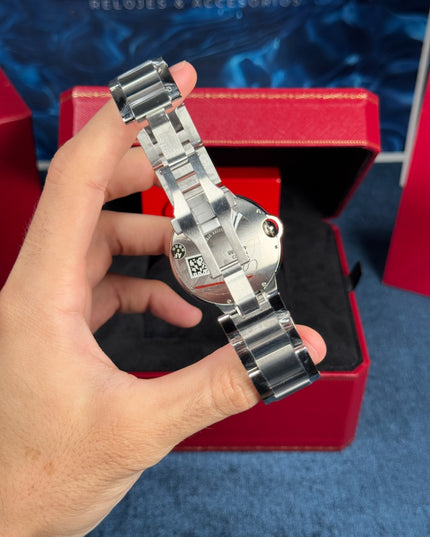 CARTIER BALLON BLEU SUIZO DOBLE EXTENSIBLE - FONDO NEGRO