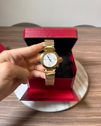 CARTIER PASHA PLATEADO DORADO