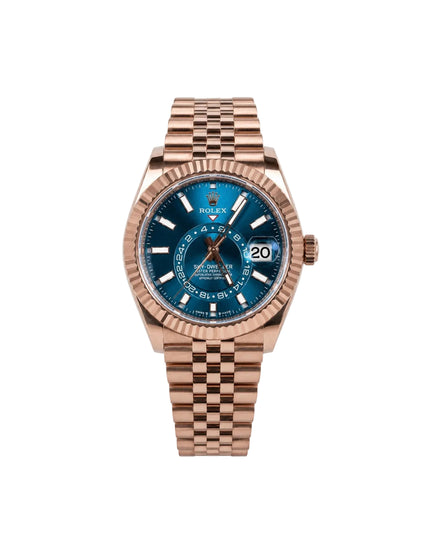 ROLEX SKY-DWELLER ROSE GOLD SUIZO - FONDO AZUL