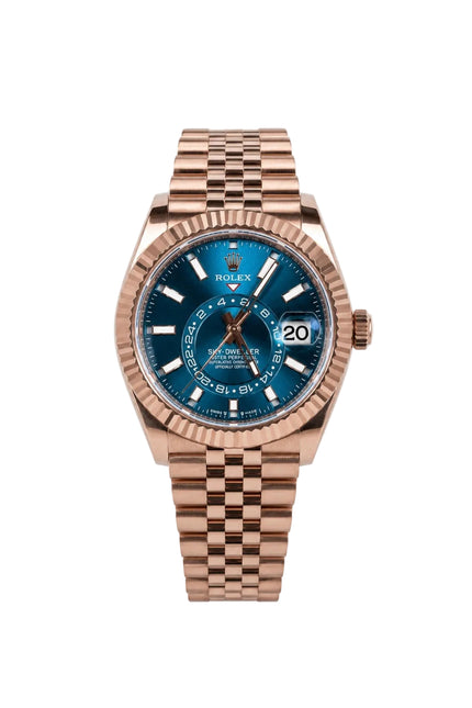 ROLEX SKY-DWELLER ROSE GOLD SUIZO - FONDO AZUL