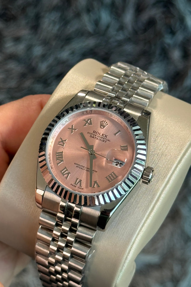 ROLEX DATEJUST 31 DAMA - PLATEADO FONDO ROSA