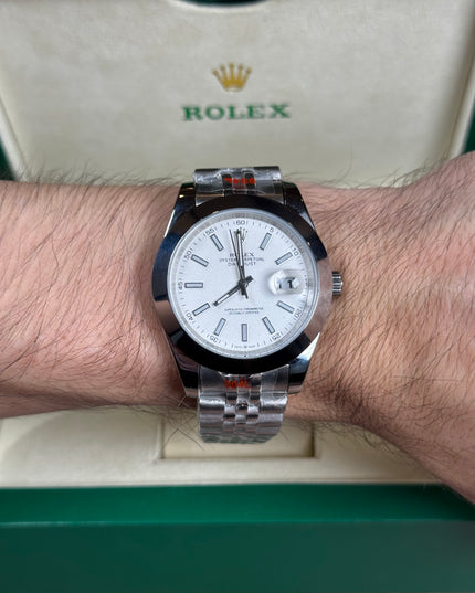 ROLEX DATEJUST PLATEADO - FONDO BLANCO