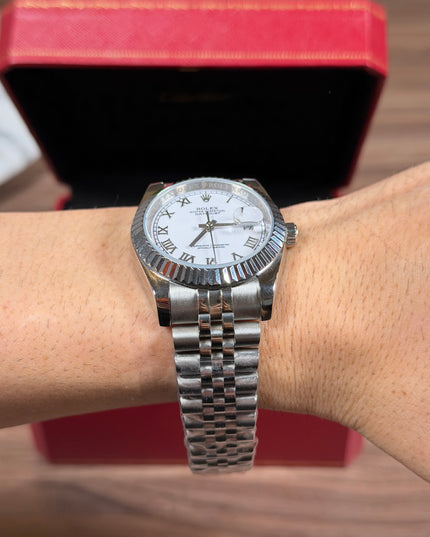 ROLEX DATEJUST PLATEADO - FONDO BLANCO