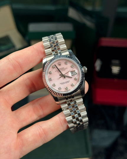 ROLEX DATEJUST  - DIAMANTES FONDO ROSA