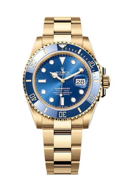 ROLEX SUBMARINER DORADO FONDO AZUL