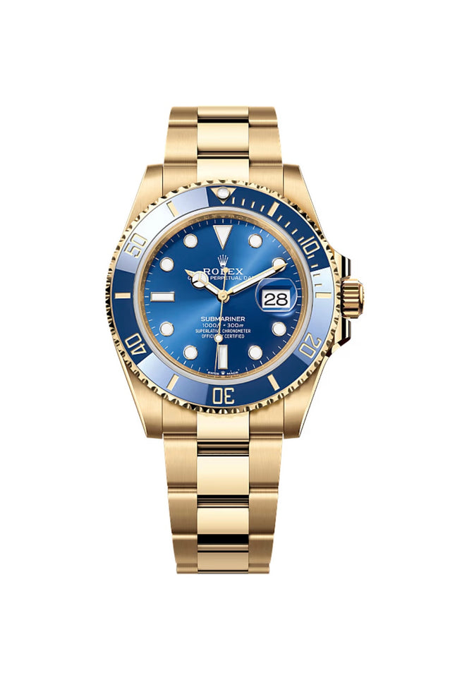 ROLEX SUBMARINER DORADO FONDO AZUL