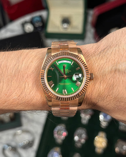 ROLEX DAY DATE ROSEGOLD - FONDO VERDE