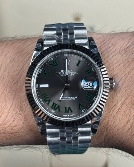 ROLEX DATEJUST WIMBLENDON SUIZO - JUBILEE BISEL ESTRIADO