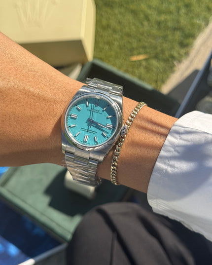 ROLEX OYSTER PERPETUAL 36MM SUIZO - FONDO AZUL TURQUESA