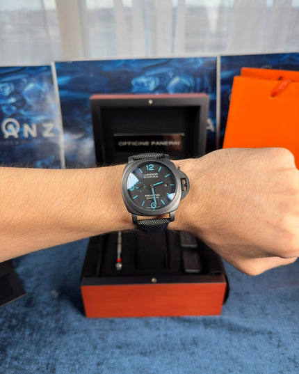 PANERAI MARINA - NEGRO CON DETALLES AZULES
