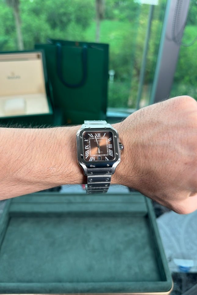 CARTIER SANTOS FONDO MARRÓN