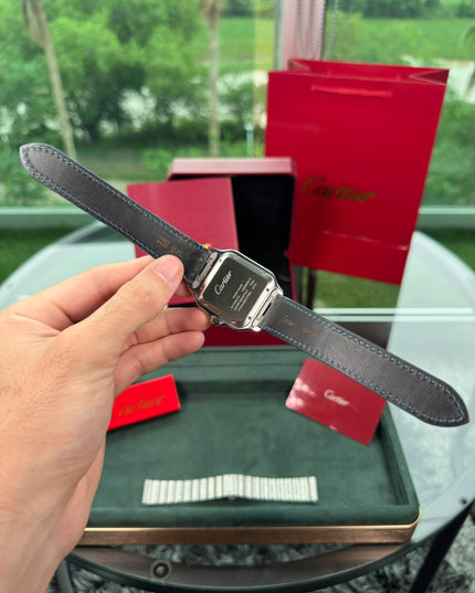CARTIER SANTOS SUIZO DOBLE EXTENSIBLE - FONDO AZUL