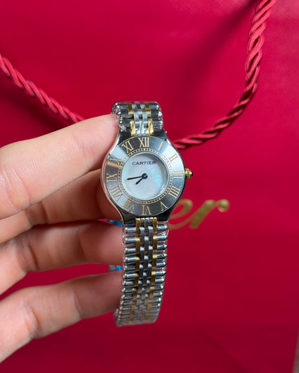 CARTIER MUST 21 DOBLE TONO FONDO BLANCO