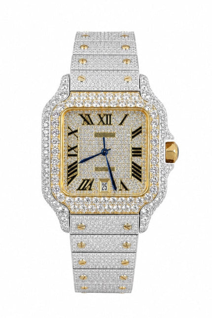 CARTIER SANTOS FULL ICE BICOLOR SUIZO