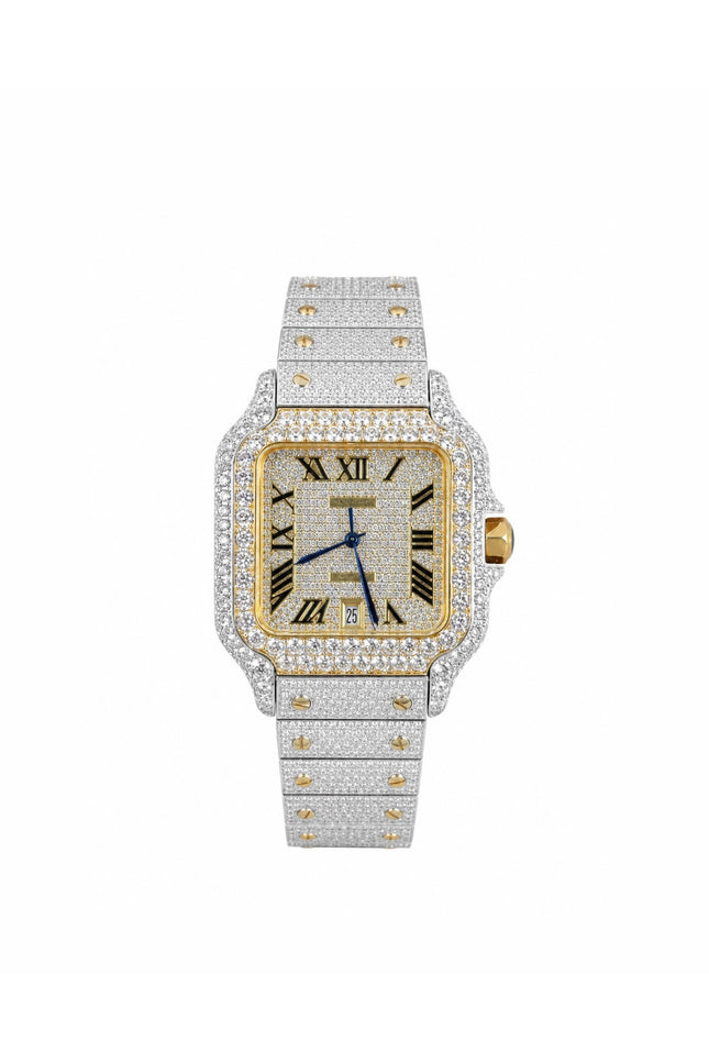 CARTIER SANTOS FULL ICE BICOLOR SUIZO