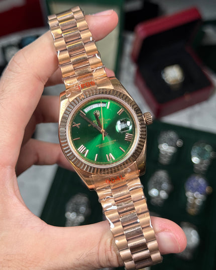 ROLEX DAY DATE ROSEGOLD - FONDO VERDE