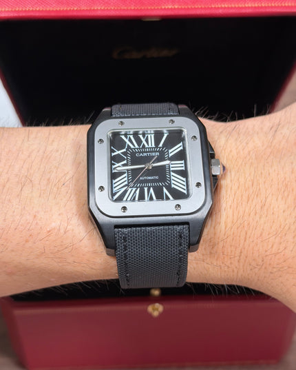 CARTIER SANTOS 100 NEGRO LONA